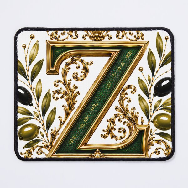 Item preview, Elegant Letter Z Monogram with Olive Branches & Gold Botanical Design | Luxury Green Floral Initial designed and sold by MoodLay.