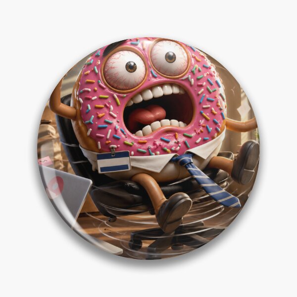 Item preview, Funny Office Donut in Workplace Chaos Burnout Cartoon designed and sold by ComedyInkFactor.