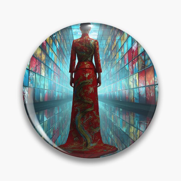 Item preview, Elegant Woman in Red Dress Surrounded by Color designed and sold by Artessie.