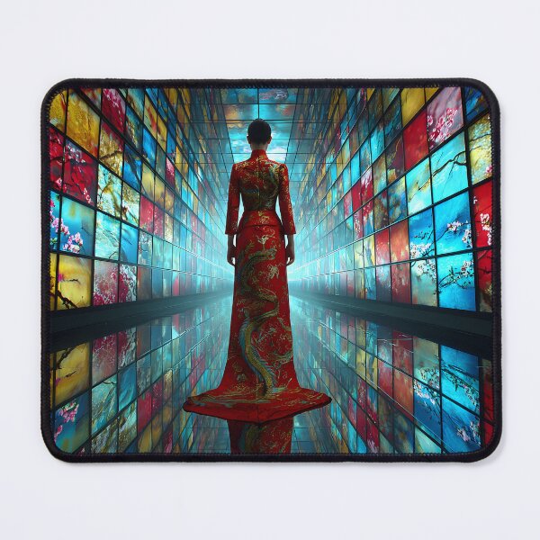 Item preview, Elegant Woman in Red Dress Surrounded by Color designed and sold by Artessie.