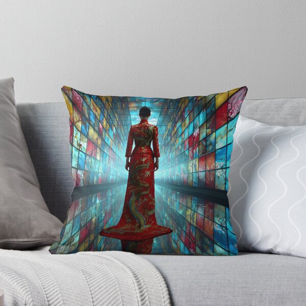 Item preview, Elegant Woman in Red Dress Surrounded by Color designed and sold by Artessie.