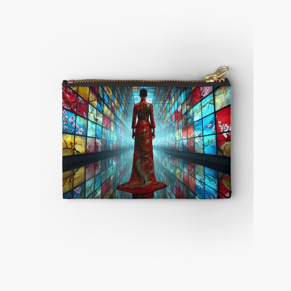 Item preview, Elegant Woman in Red Dress Surrounded by Color designed and sold by Artessie.