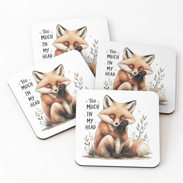 Item preview, Too Much In My Head Cute Vintage Fox Overthinking Relatable designed and sold by AQUILAKREO.