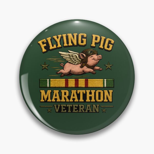 Item preview, Flying Pig Marathon Veteran Vintage Runner Bomber Cap Design designed and sold by RockyLambda.