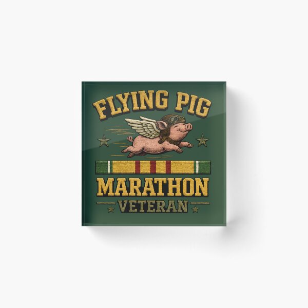 Item preview, Flying Pig Marathon Veteran Vintage Runner Bomber Cap Design designed and sold by RockyLambda.
