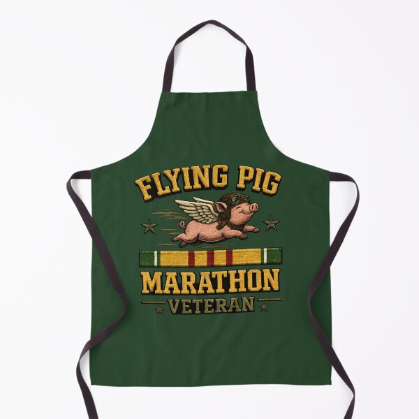 Item preview, Flying Pig Marathon Veteran Vintage Runner Bomber Cap Design designed and sold by RockyLambda.