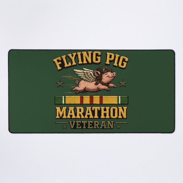 Artikelvorschau, Design der Bombermütze für Marathon-Veteranen mit fliegendem Schwein entworfen und verkauft von RockyLambda.