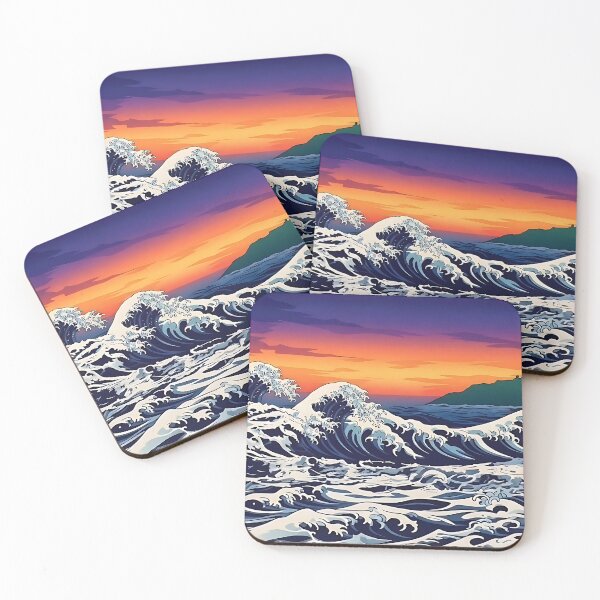 Item preview, Bonassola Sunset Waves - Italian Riviera Art designed and sold by ToxicInkArt.