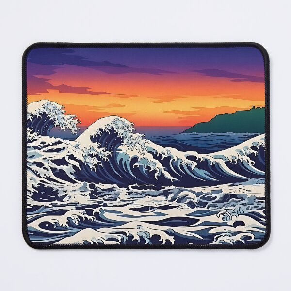 Item preview, Bonassola Sunset Waves - Italian Riviera Art designed and sold by ToxicInkArt.