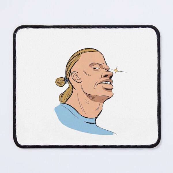 Item preview, Erling Haaland Smug Face Funny Football Meme Cartoon designed and sold by JohnathaPhillip.