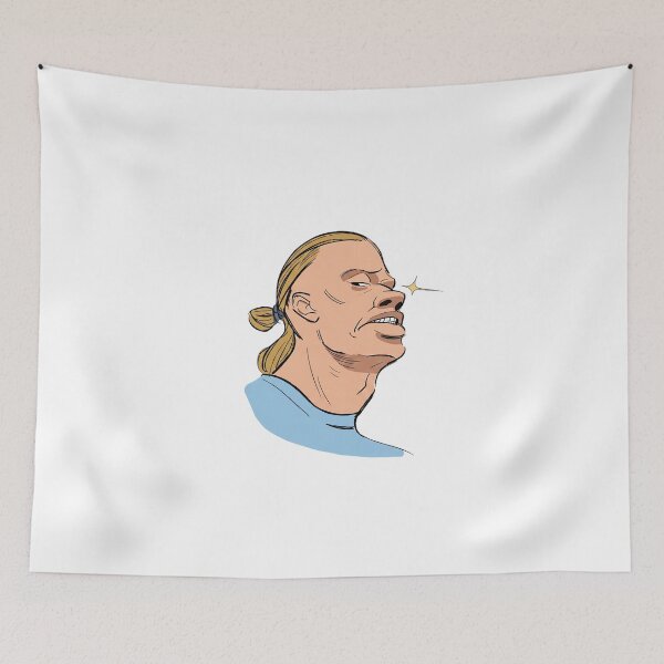 Item preview, Erling Haaland Smug Face Funny Football Meme Cartoon designed and sold by JohnathaPhillip.