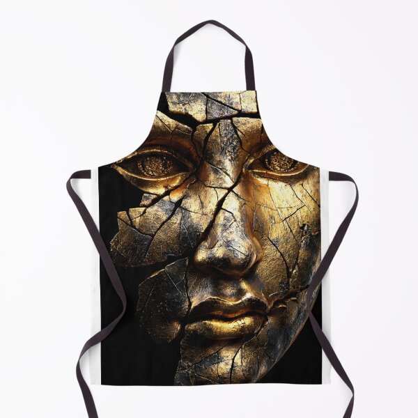 Item preview, Arte facial dorado agrietado con elementos abstractos designed and sold by Artessie.