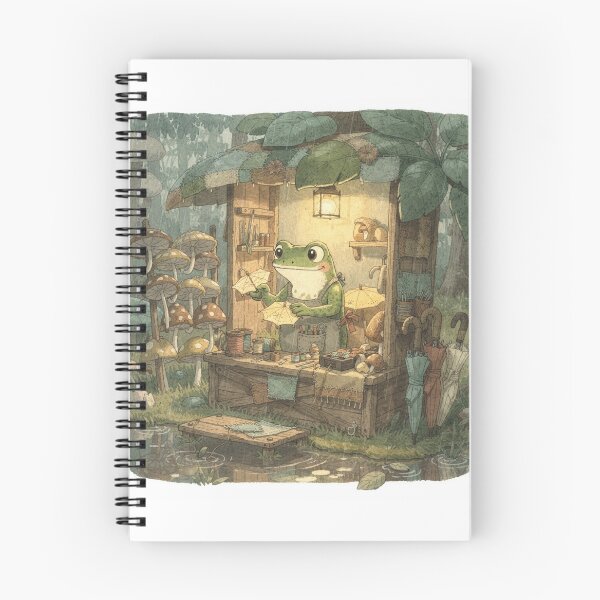 Item preview, Frog Umbrella-Repair Shop in the Rain designed and sold by PictorialWhimsy.