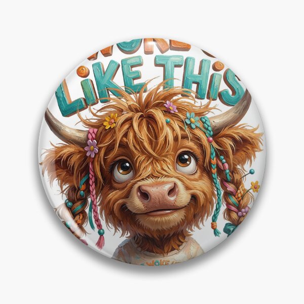 Item preview, Cute 3D Cartoon Highland Cow - I Woke Up Like This designed and sold by colormystory.