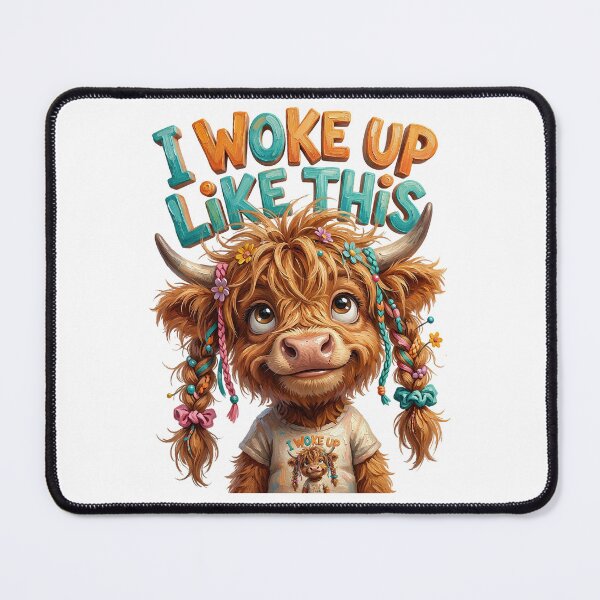 Item preview, Cute 3D Cartoon Highland Cow - I Woke Up Like This designed and sold by colormystory.