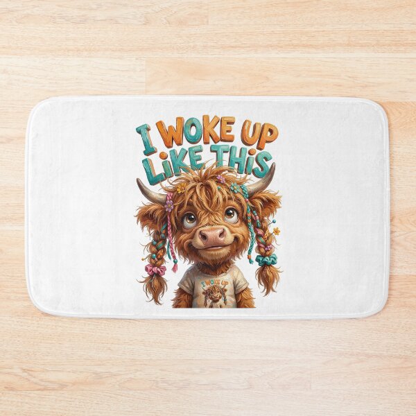 Item preview, Cute 3D Cartoon Highland Cow - I Woke Up Like This designed and sold by colormystory.