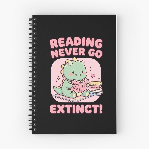 Item preview, Cute Dinosaur Reading Never Go Extinct designed and sold by dudelinart.