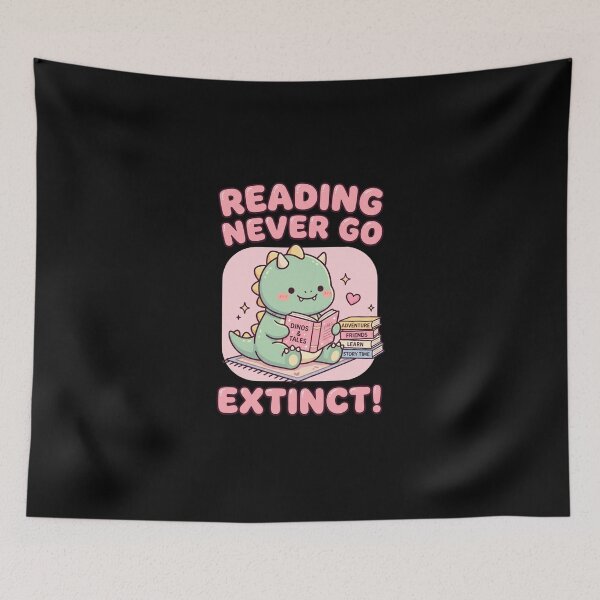 Item preview, Cute Dinosaur Reading Never Go Extinct designed and sold by dudelinart.