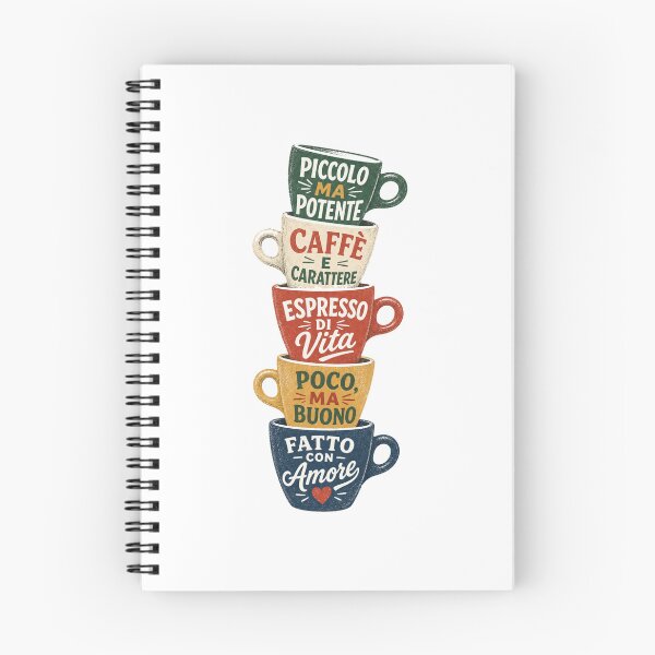 Item preview, Italian Coffee Quote Art – Vintage Colorful Espresso Cup Stack Wall Decor for Coffee Lovers designed and sold by Bright Nest Studio.