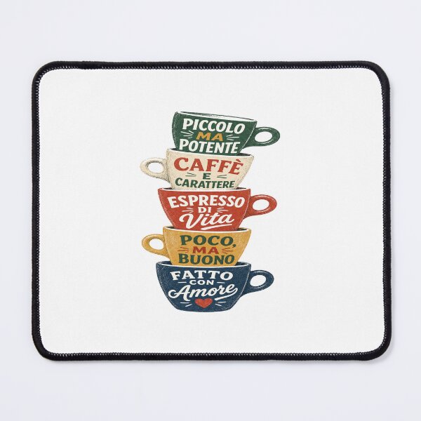 Item preview, Italian Coffee Quote Art – Vintage Colorful Espresso Cup Stack Wall Decor for Coffee Lovers designed and sold by Bright Nest Studio.