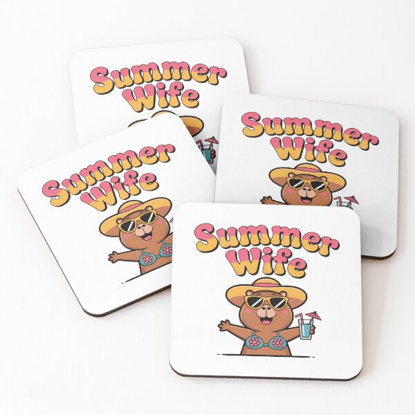 Item preview, Summer Wife Cute Capybara Sticker t-shirt designed and sold by RedCircleArt.