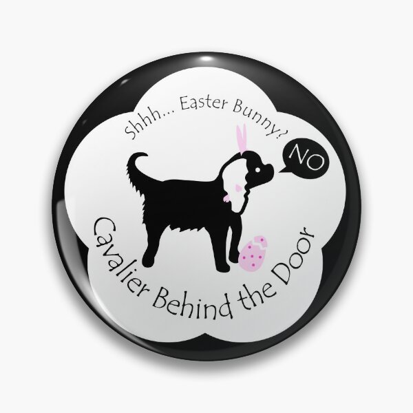 Item preview, Funny Cavalier Easter Bunny Behind the Door White Base designed and sold by Na7nasColorShop.