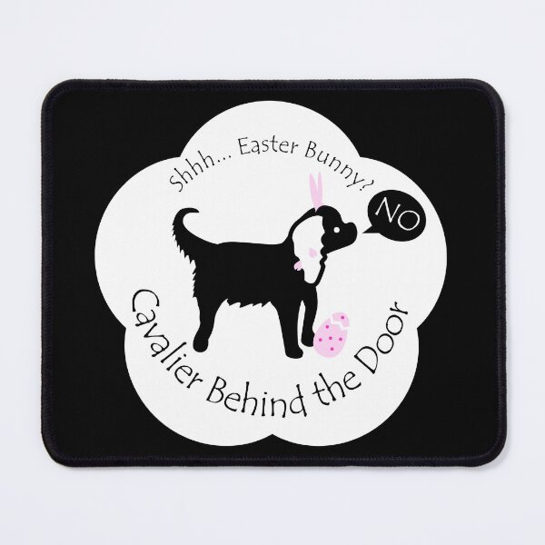 Item preview, Funny Cavalier Easter Bunny Behind the Door White Base designed and sold by Na7nasColorShop.