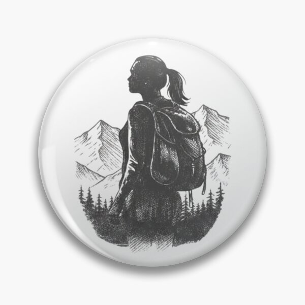 Item preview, Vintage Female Hiker Mountain Adventure Illustration designed and sold by Gabe1983.