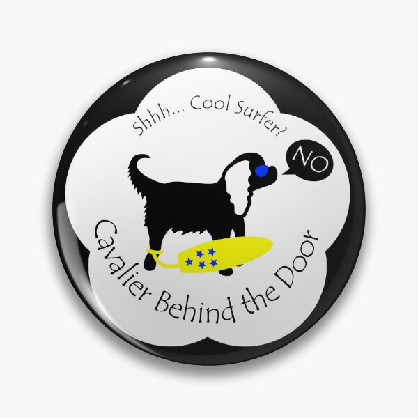 Item preview, Funny Cavalier Cool Surfer Behind the Door White Base designed and sold by Na7nasColorShop.