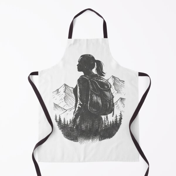 Item preview, Vintage Female Hiker Mountain Adventure Illustration designed and sold by GabeMountainArt.