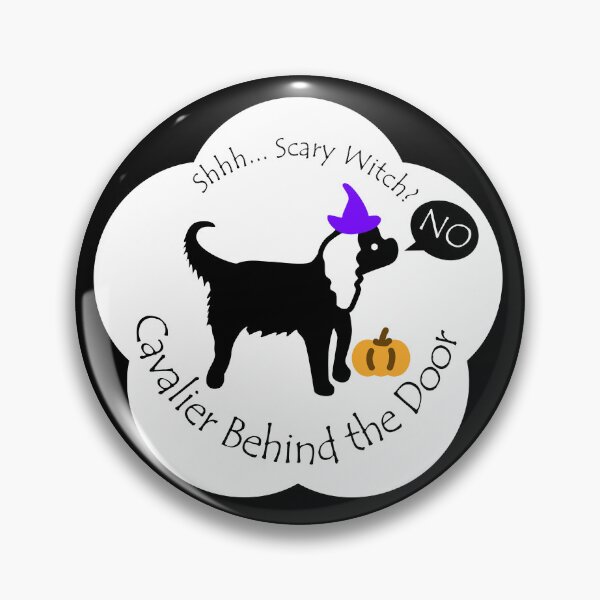 Item preview, Funny Cavalier Scary Witch Behind the Door White Base designed and sold by Na7nasColorShop.