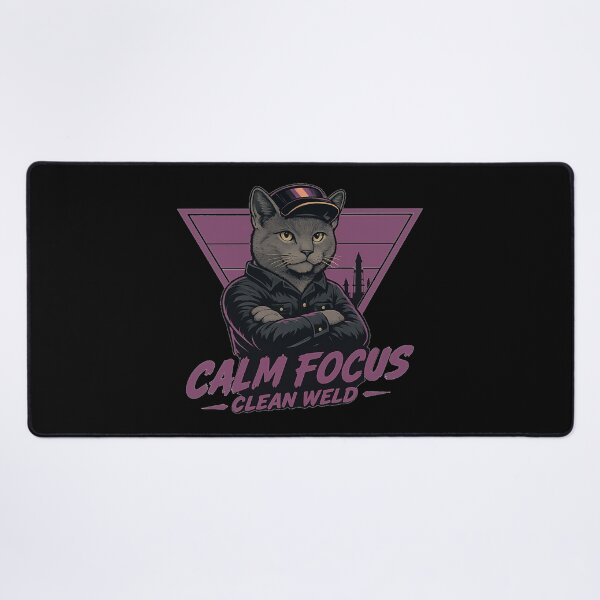 Item preview, Chartreux Welder Cat – Calm Focus Clean Weld designed and sold by RusticMeadow.