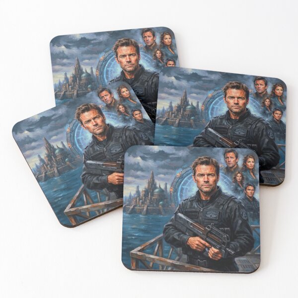 Item preview, Stargate Atlantis Retro Sci-Fi Action Tribute Art Poster designed and sold by Art's Diner.