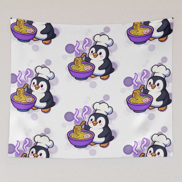 Item preview, Cute Penguin Ramen Chef Cartoon designed and sold by iamKRUK.