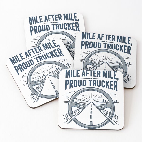 Item preview, Mile After Mile Proud Trucker Retro Quote designed and sold by tushartanvir.