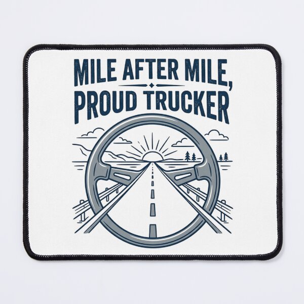 Item preview, Mile After Mile Proud Trucker Retro Quote designed and sold by tushartanvir.