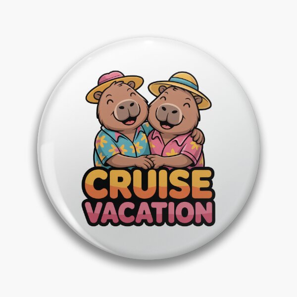 Item preview, Cruise Vacation Happy Capybara Couple Sticker t-shirt designed and sold by RedCircleArt.