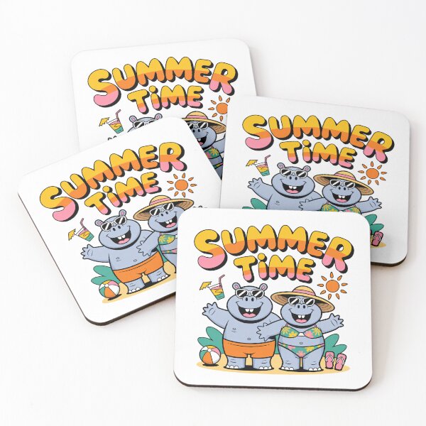 Item preview, Summer Time Hippo Couple Beach Sticker t-shirt designed and sold by RedCircleArt.