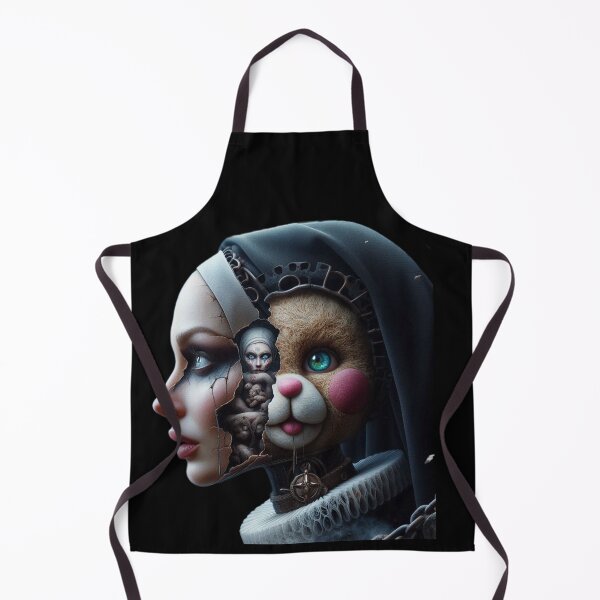 Item preview, Surreal Gothic Nun with Teddy Bear and Spooky Doll designed and sold by LujziWorld.