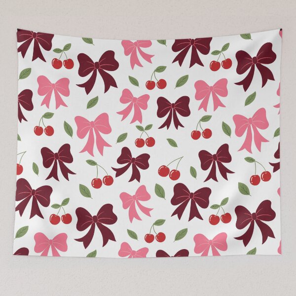 Item preview, Cute Coquette Cherry and Bows Seamless Pattern Background designed and sold by DiNata.