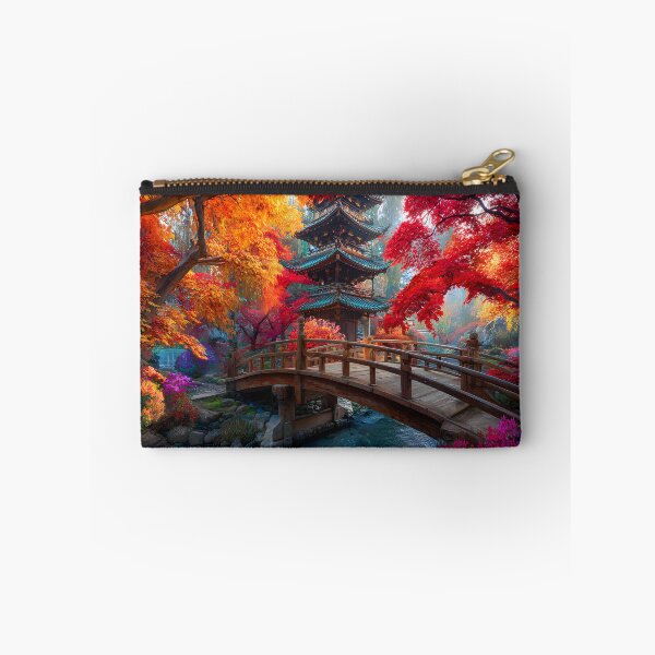 Item preview, Serene Autumn Scene with Traditional Pagoda designed and sold by Artessie.
