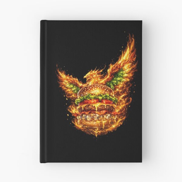 Item preview, Fiery Angel Wings Burger: Phoenix Fire Cheeseburger Dramatic Wings Art designed and sold by irfanshikh.