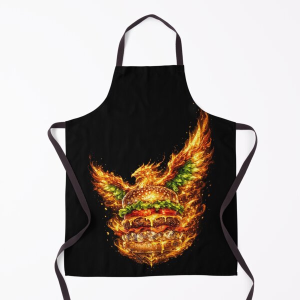 Item preview, Fiery Angel Wings Burger: Phoenix Fire Cheeseburger Dramatic Wings Art designed and sold by irfanshikh.