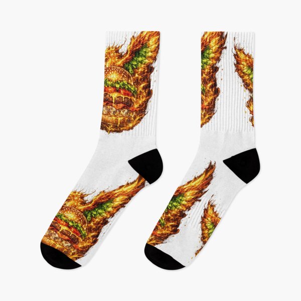 Item preview, Fiery Angel Wings Burger: Phoenix Fire Cheeseburger Dramatic Wings Art designed and sold by irfanshikh.