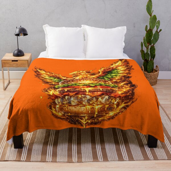 Item preview, Fiery Angel Wings Burger: Phoenix Fire Cheeseburger Dramatic Wings Art designed and sold by irfanshikh.