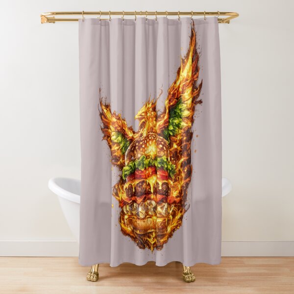 Item preview, Fiery Angel Wings Burger: Phoenix Fire Cheeseburger Dramatic Wings Art designed and sold by irfanshikh.