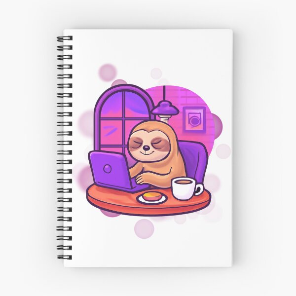 Item preview, Cute Sloth Internet Café Cartoon designed and sold by iamKRUK.