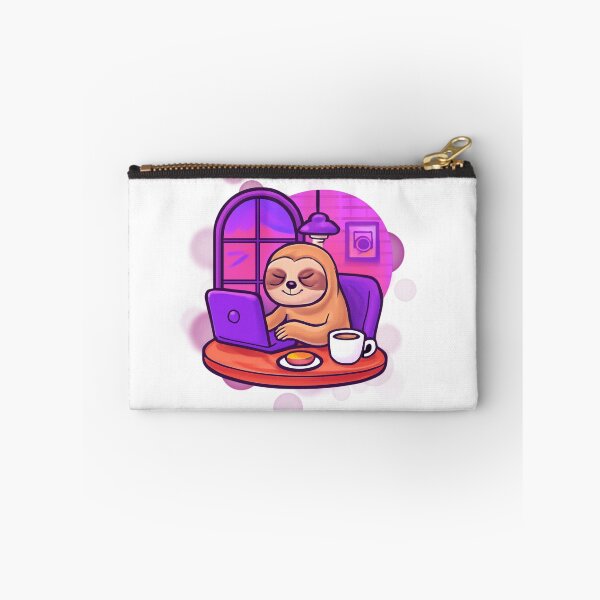 Item preview, Cute Sloth Internet Café Cartoon designed and sold by iamKRUK.