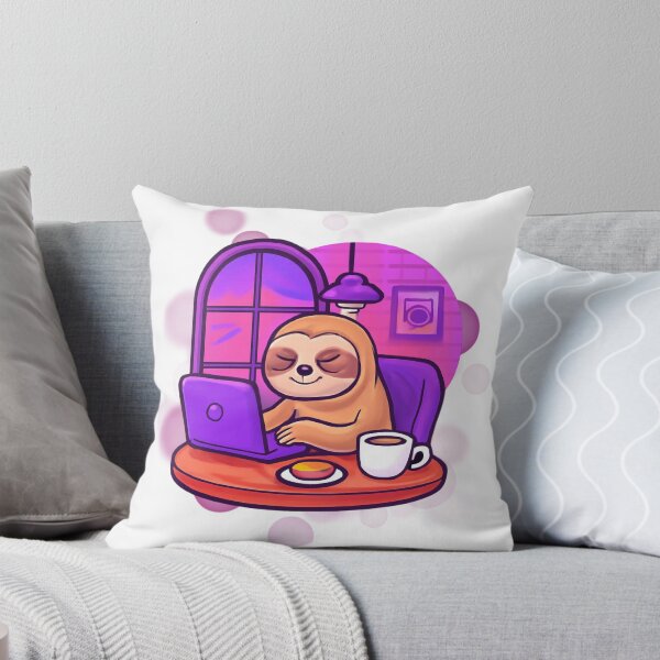 Item preview, Cute Sloth Internet Café Cartoon designed and sold by iamKRUK.