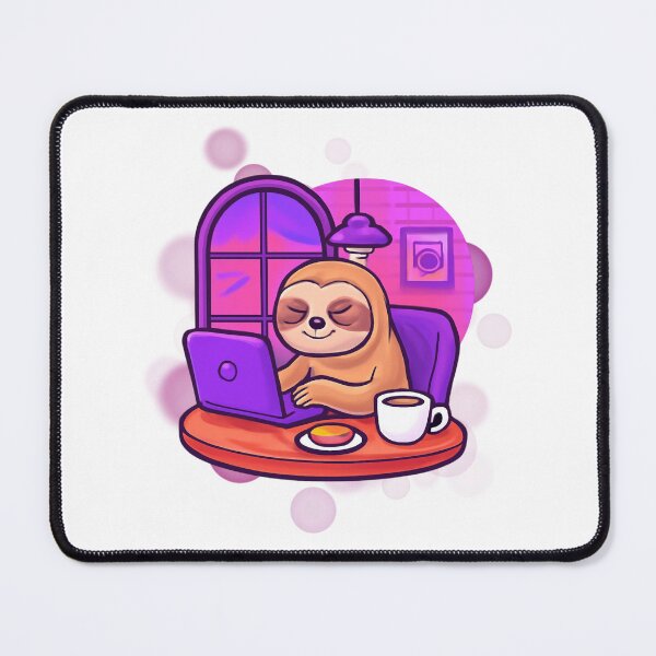 Item preview, Cute Sloth Internet Café Cartoon designed and sold by iamKRUK.